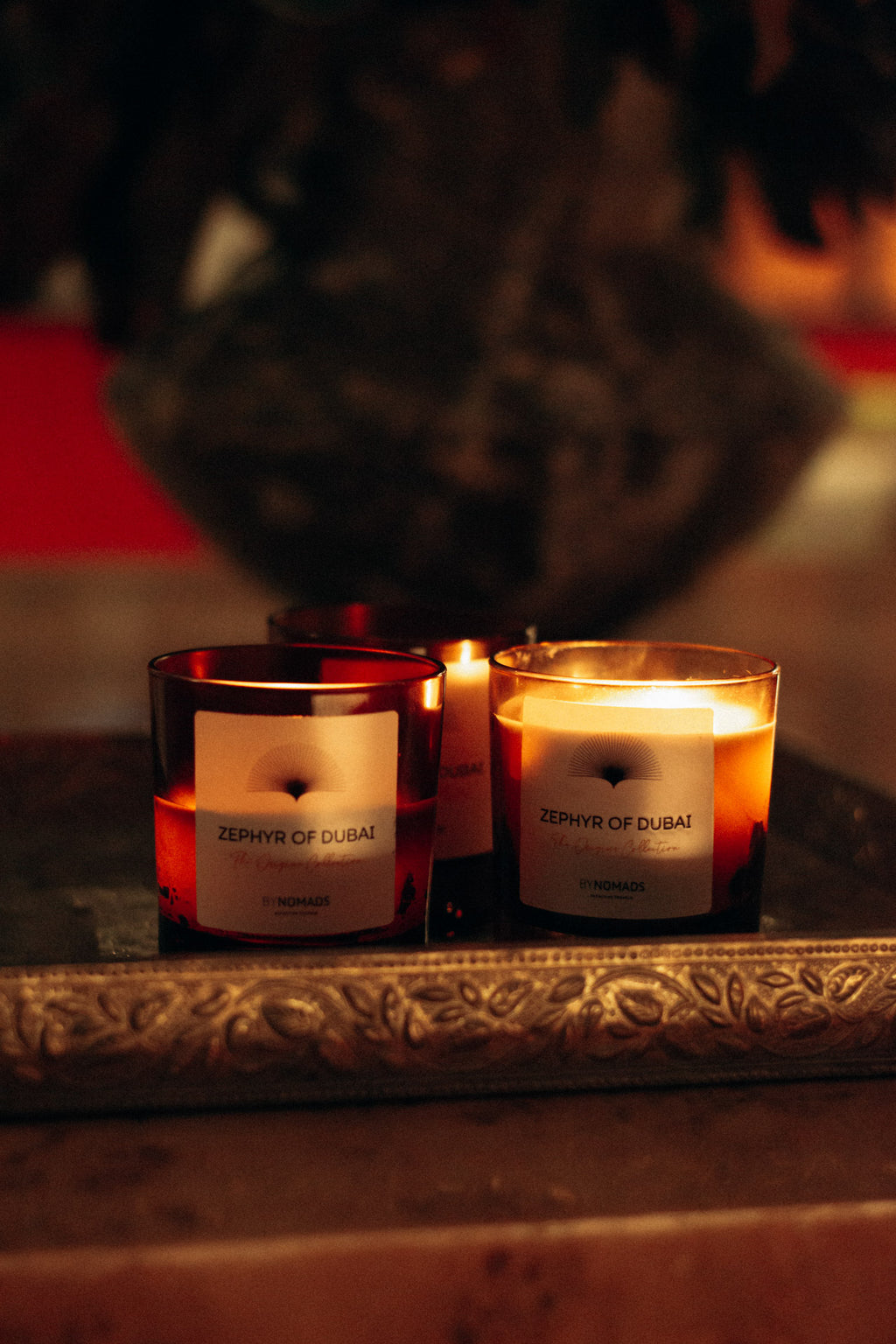 Luxury plant-based scented candles BYNOMADS – Zephyr of Dubai - The Origins Collection – sustainable wooden wick. UAE, Saudi Arabia, Qatar, Kuwait, Bahrain.