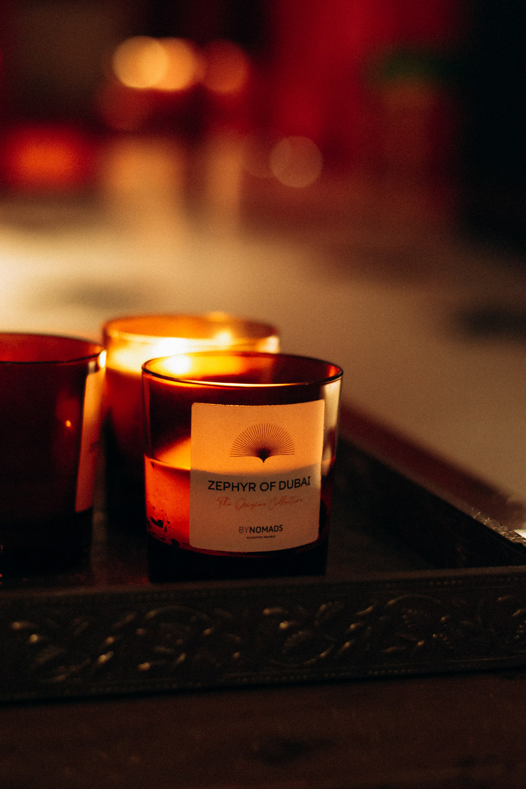 Luxury plant-based scented candles BYNOMADS – Zephyr of Dubai - The Origins Collection – sustainable wooden wick. UAE, Saudi Arabia, Qatar, Kuwait, Bahrain.