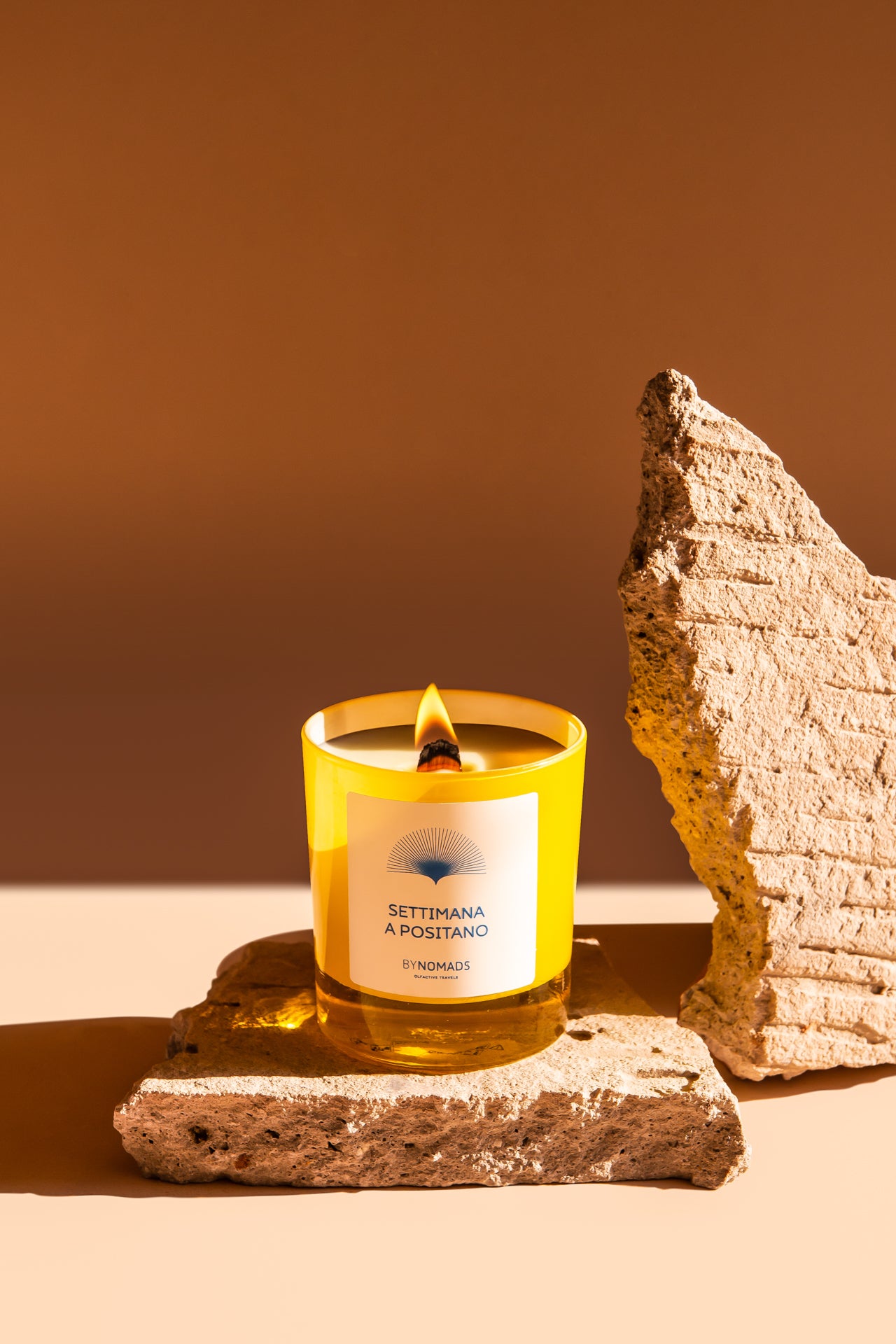 Luxury plant-based scented candles BYNOMADS – Settimana a Positano - Italy - The Origins Collection – sustainable wooden wick. UAE, Saudi Arabia, Qatar, Kuwait, Bahrain.