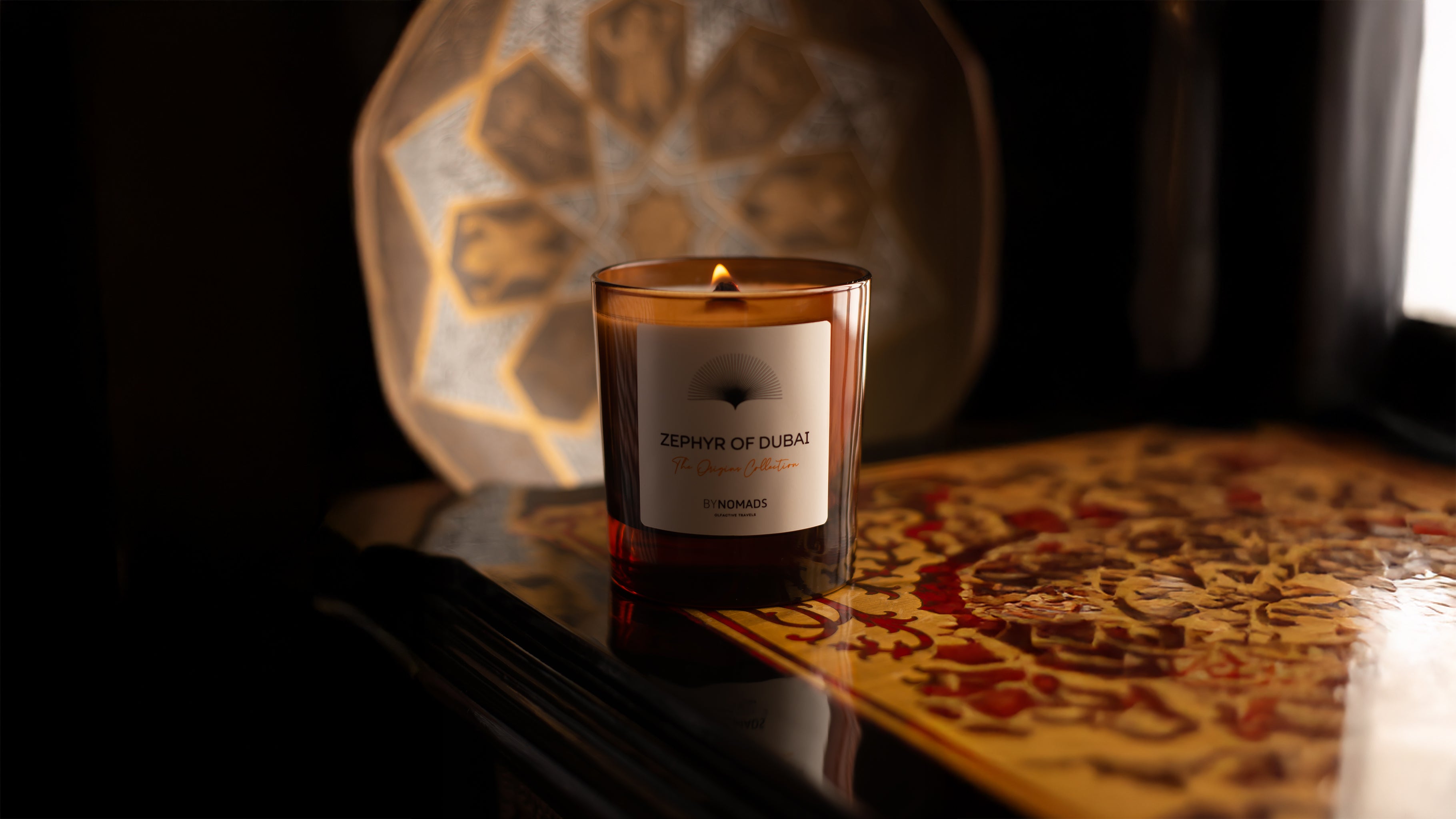 Luxury plant-based scented candle BYNOMADS – Zephyr of Dubai - Origins Collection – sustainable wooden wick. UAE, Saudi Arabia, Qatar, Kuwait, Bahrain